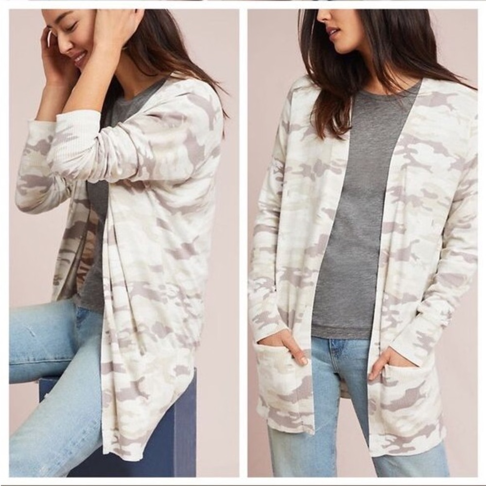 Anthropologie Sanctuary Lenox Long Camo Cardigan